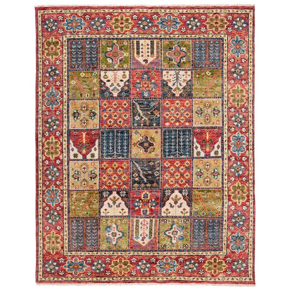 Safavieh 8 x 10 ft. Samarkand Hand Knotted Rectangle Area Rug Blue & Rust SRK124P-8 - main